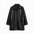 Chaqueta de piel negra para mujer modelo Alive, vista frontal
