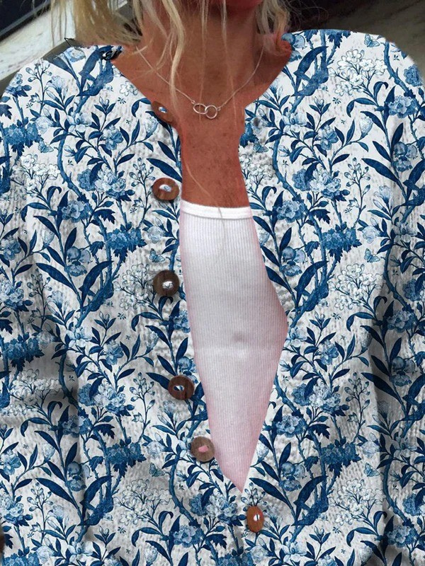 Tiverly™ | Vintage Floral Button-Down Cardigan
