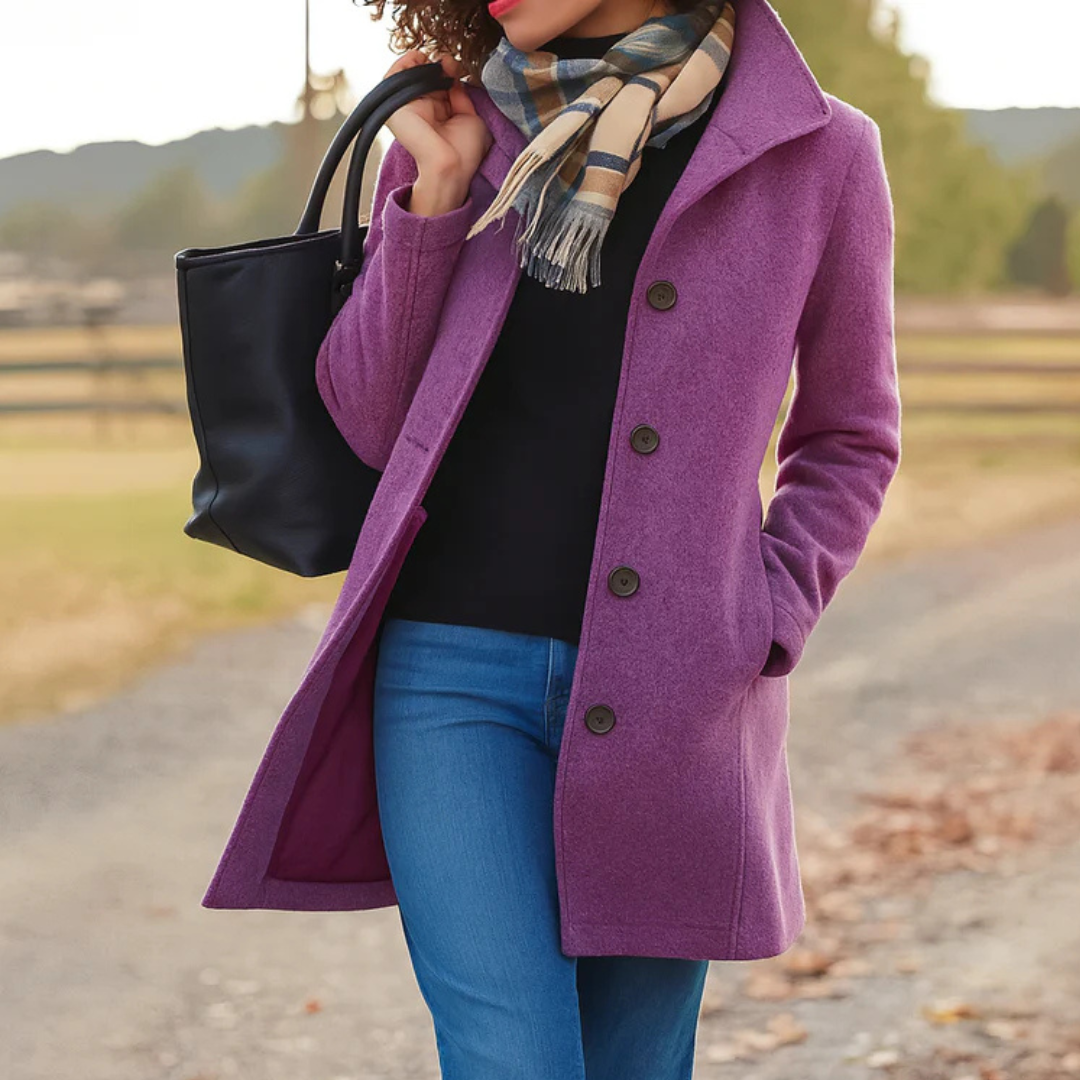 Aurora | Classic Wool Coat with Matching Scarf as a Gift