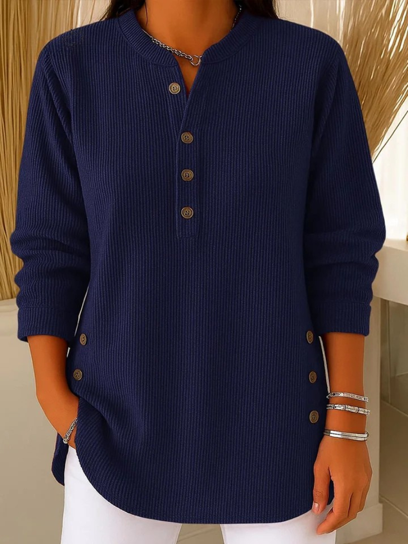 Nieves | Buttoned Henley Tunic