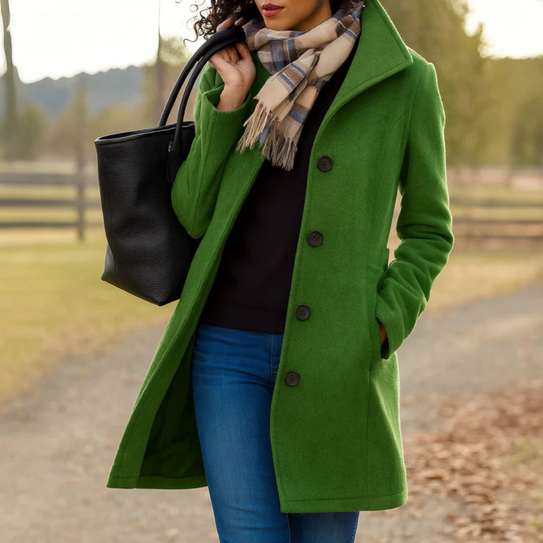 Aurora | Classic Wool Coat with Matching Scarf as a Gift