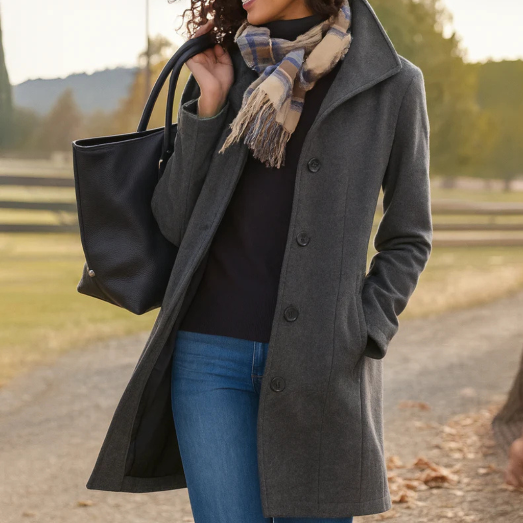 Aurora | Classic Wool Coat with Matching Scarf as a Gift