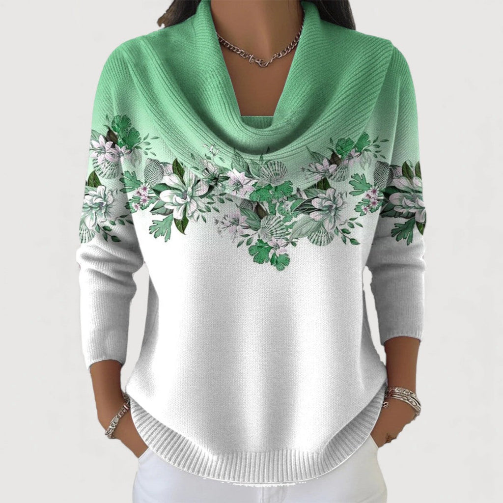 Alba | Floral Turtleneck Sweater