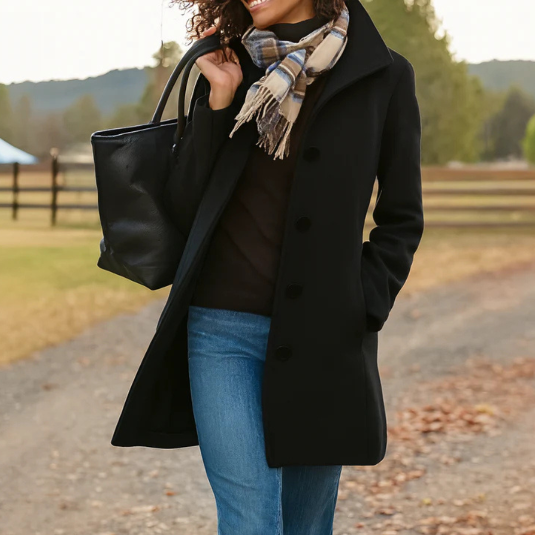 Aurora | Classic Wool Coat with Matching Scarf as a Gift
