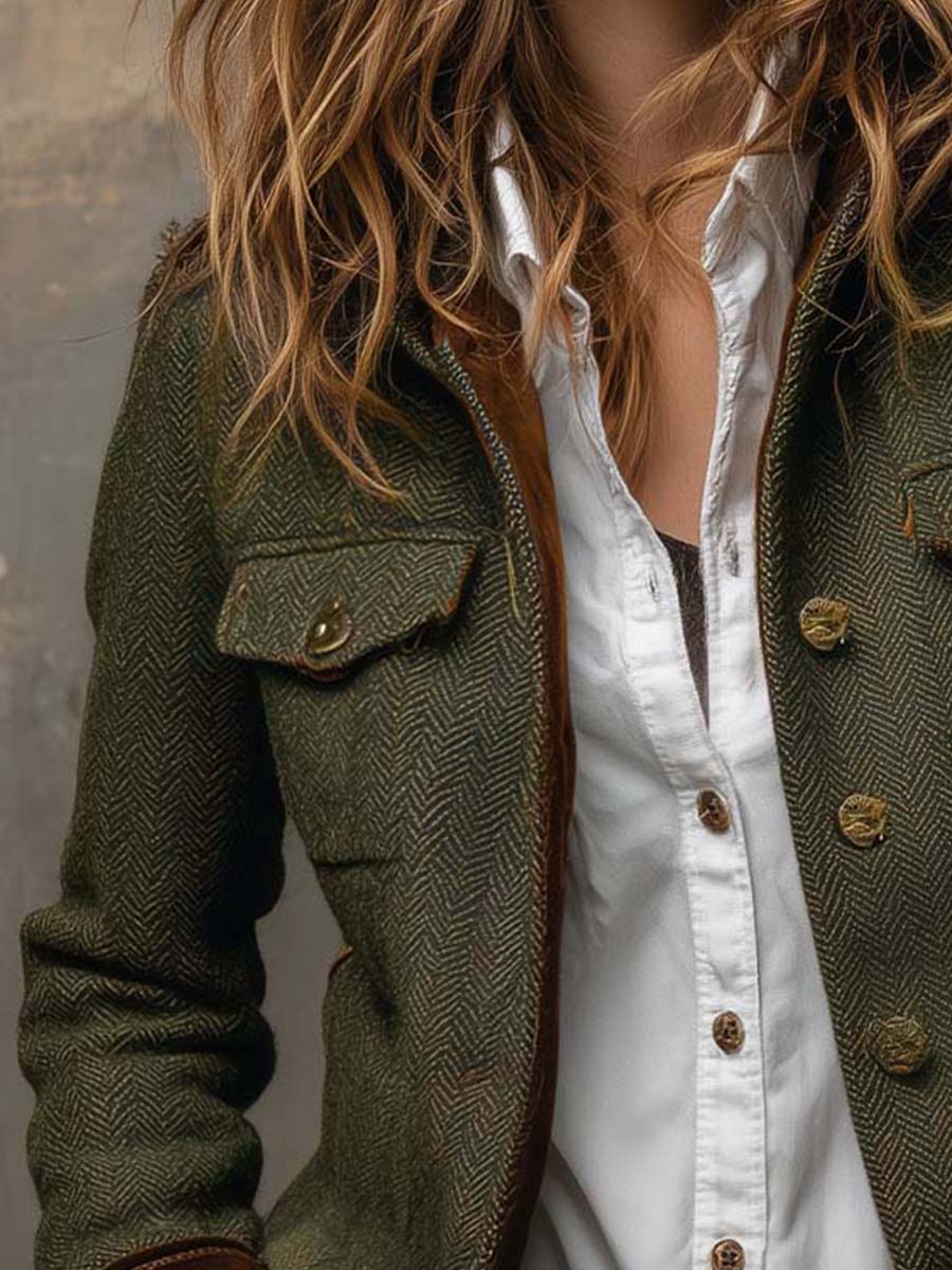 Dolores - Twill Blazer with Contrast Trim