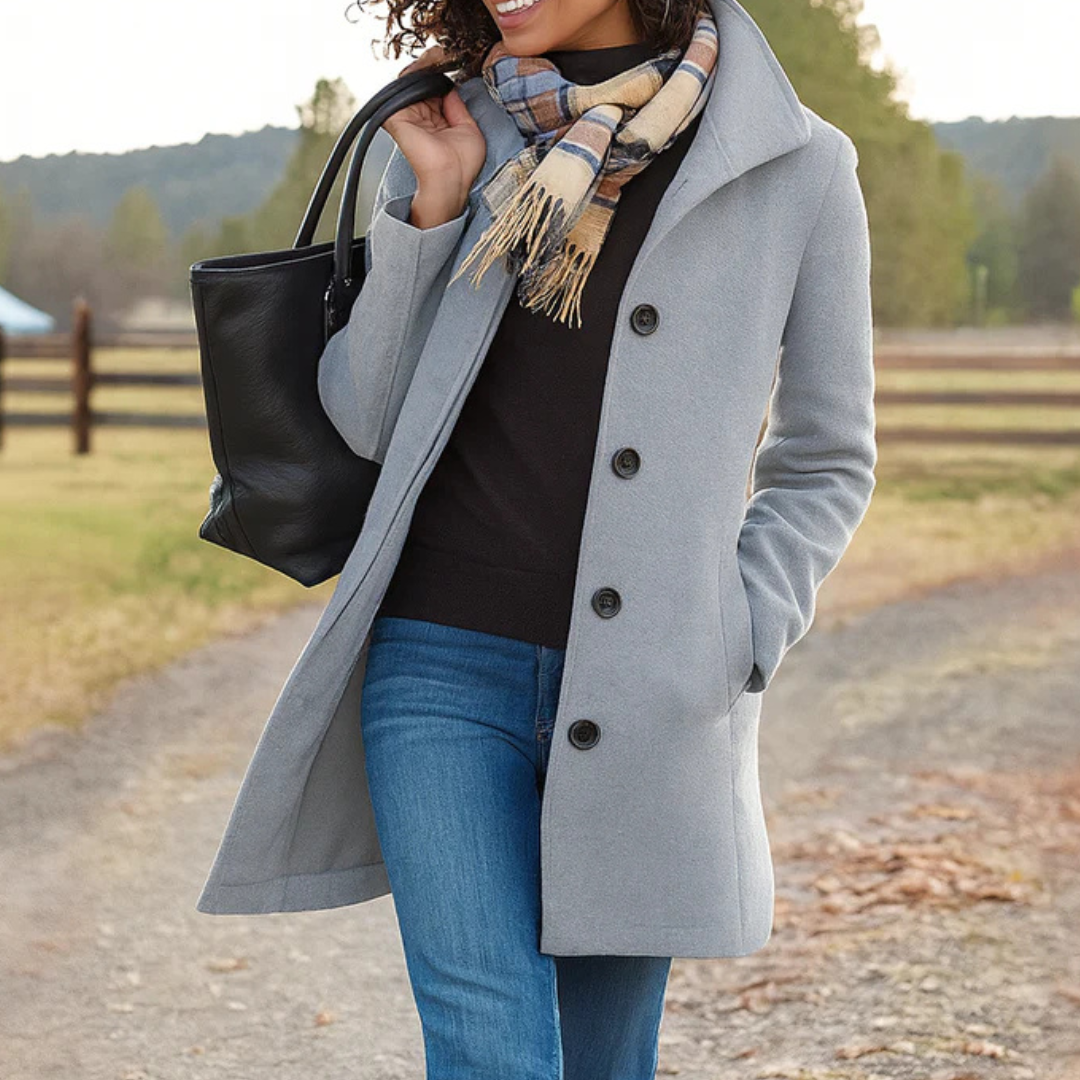 Aurora | Classic Wool Coat with Matching Scarf as a Gift
