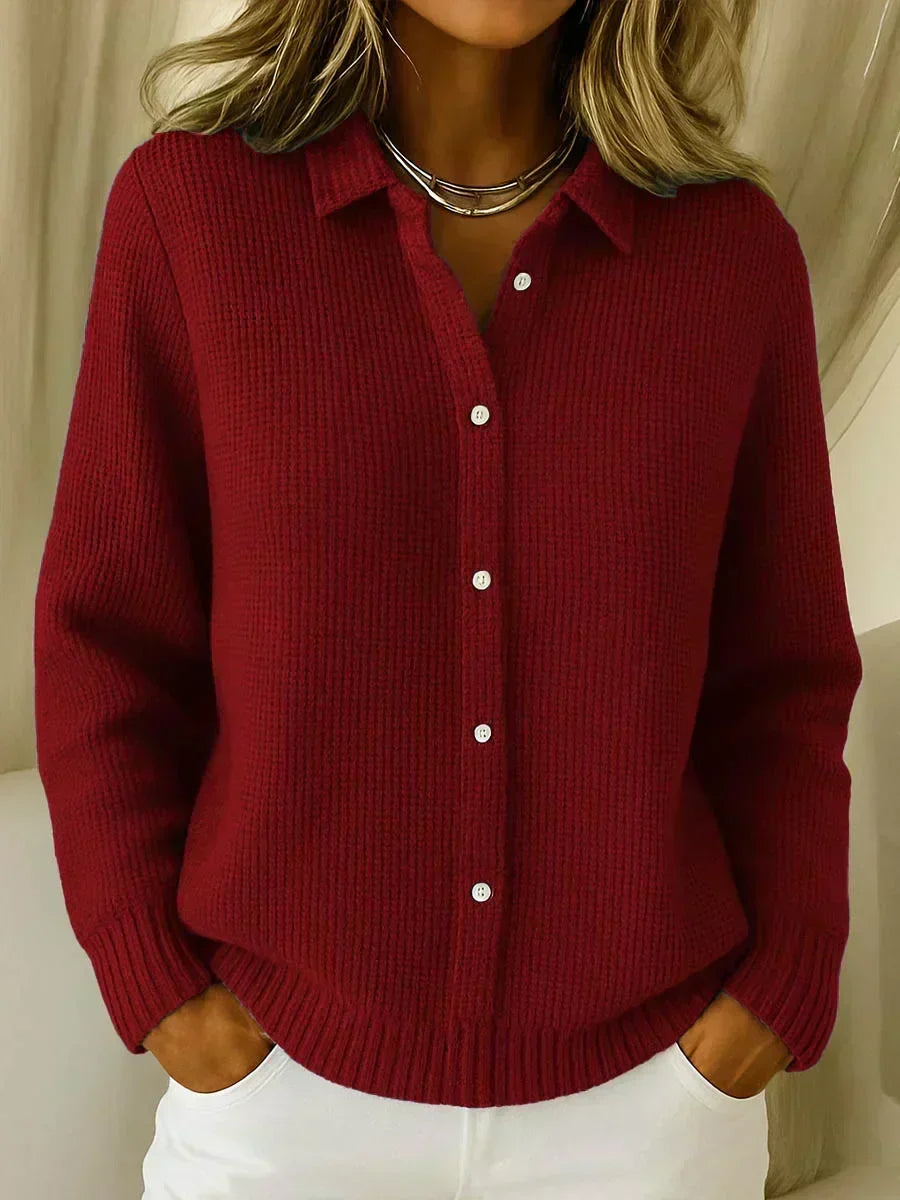 Carmela | Textured Button-Up Knit Jacket