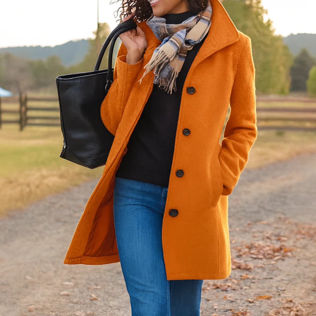 Aurora | Classic Wool Coat with Matching Scarf as a Gift