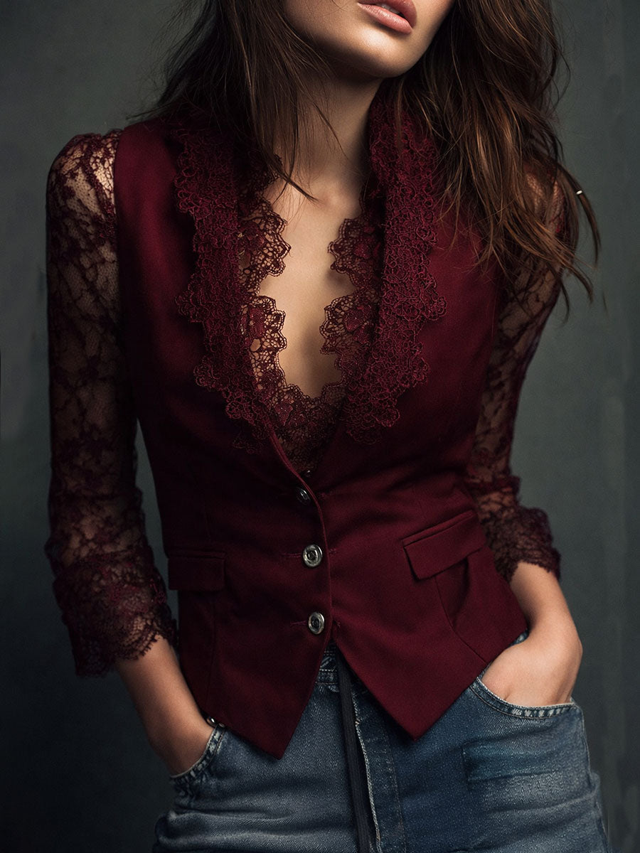 Teresa - Blazer with Semi-Transparent Sleeves