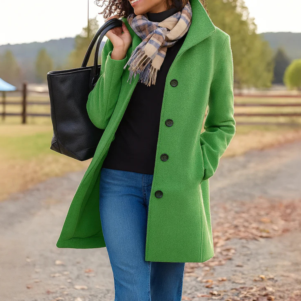 Aurora | Classic Wool Coat with Matching Scarf as a Gift