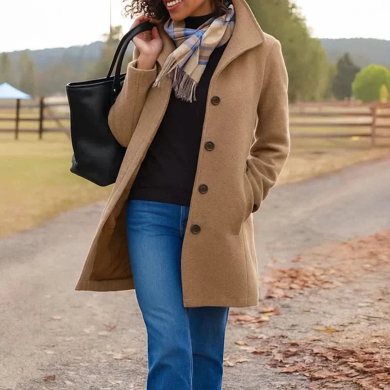 Aurora | Classic Wool Coat with Matching Scarf as a Gift