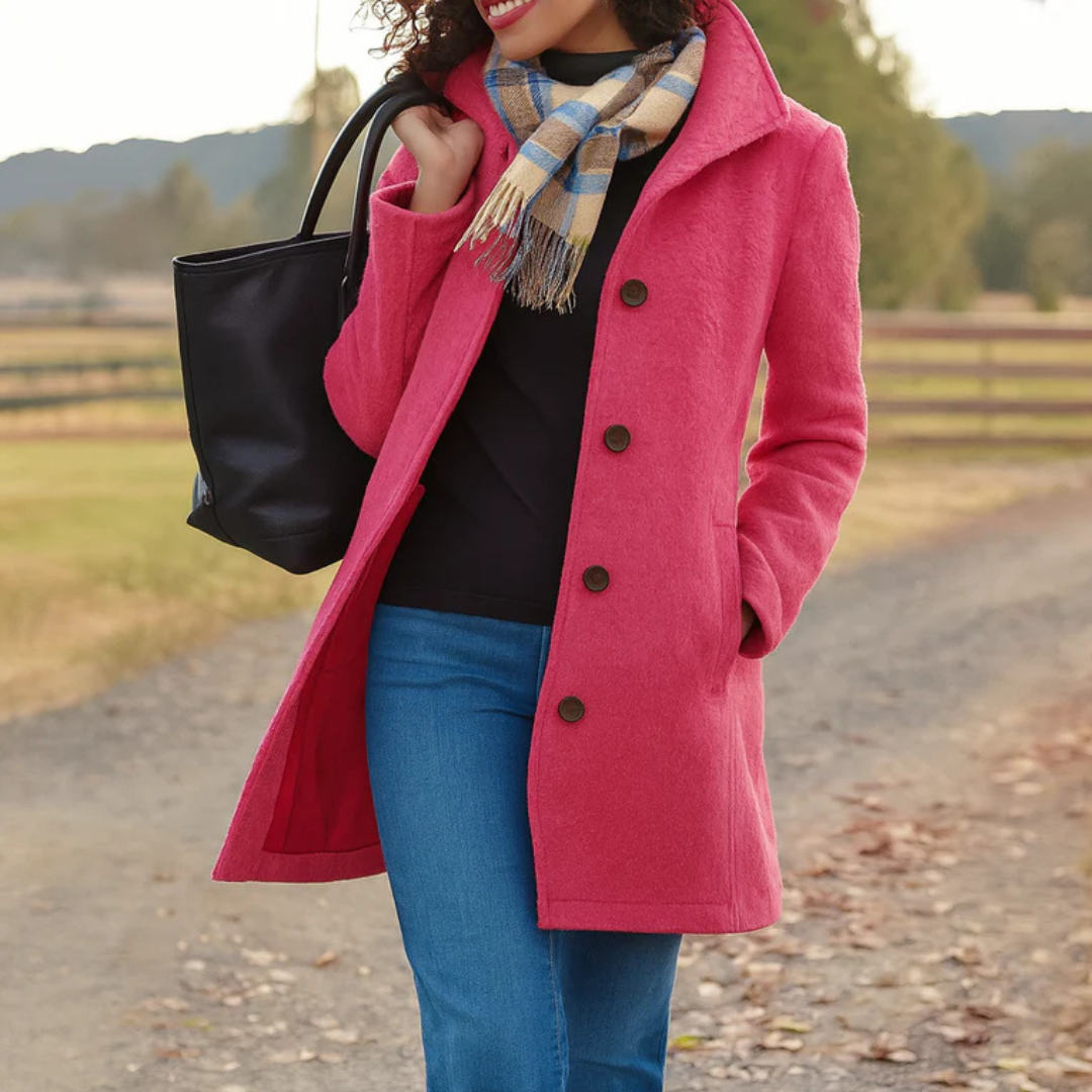 Aurora | Classic Wool Coat with Matching Scarf as a Gift