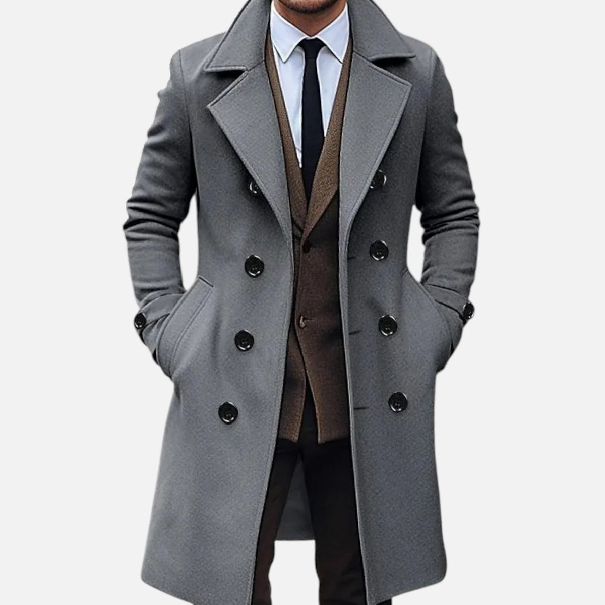 Abrigo Hombre Doble Botonadura Invierno