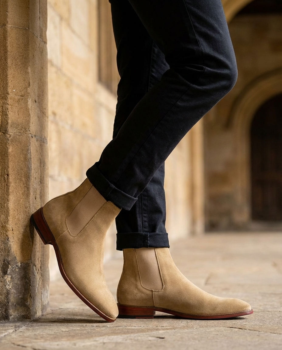 Botines Chelsea Hombre de Aspecto Ante Servando