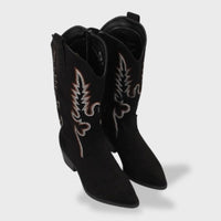 Botas Camperas Mujer de Ante Bordadas