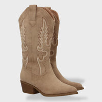 Botas Camperas Mujer de Ante Bordadas
