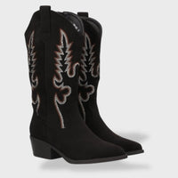 Botas Camperas Mujer de Ante Bordadas