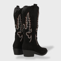 Botas Camperas Mujer de Ante Bordadas