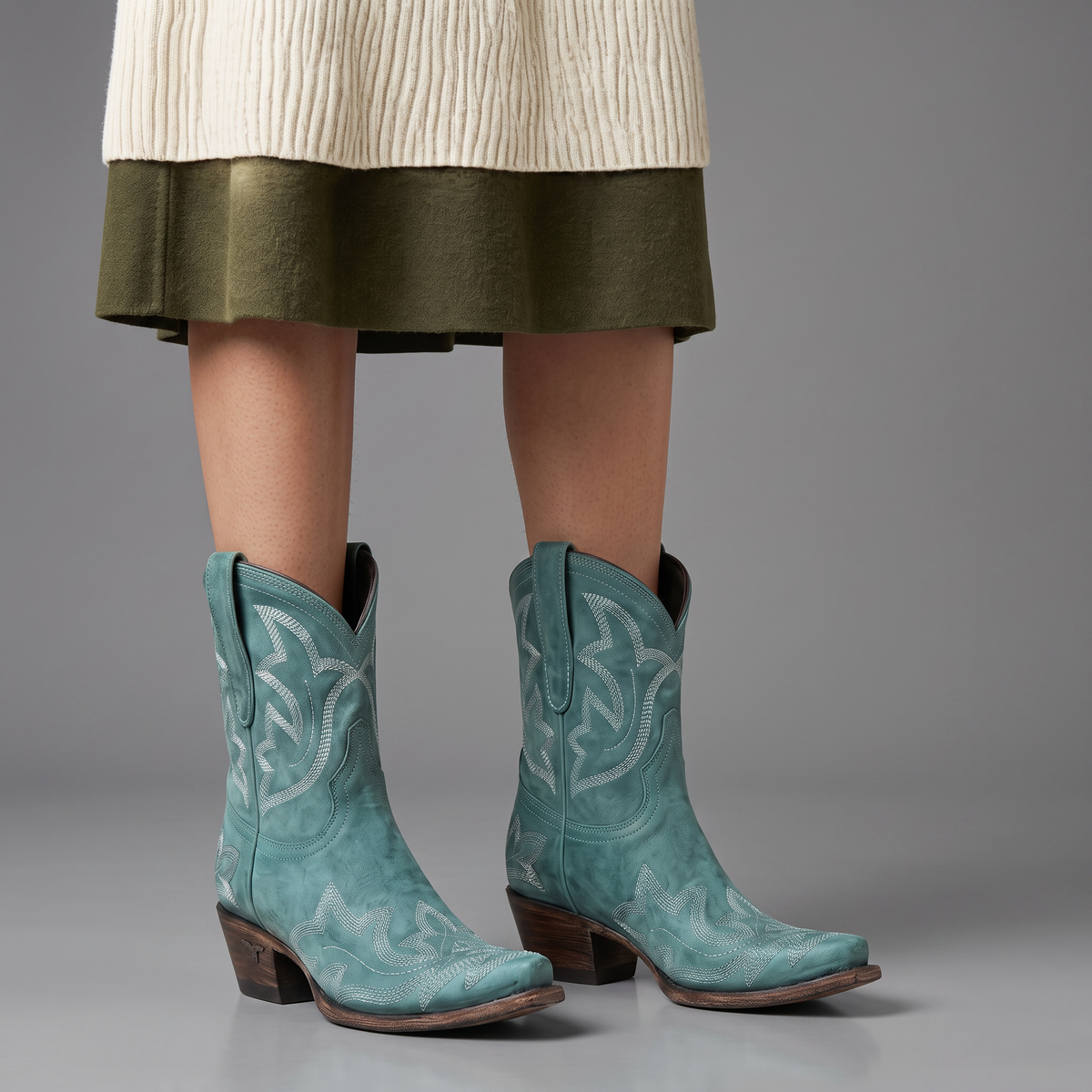 Botas Cowboy Mujer Bordadas Estilo Western Rojas