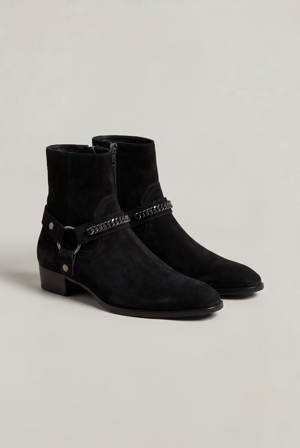 Botas Harness Hombre con Cadena y Cremallera