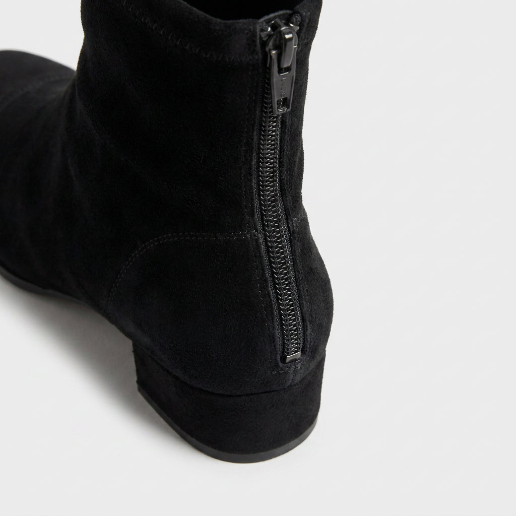 Botines de Ante Mujer Ajustados con Tacón Bajo