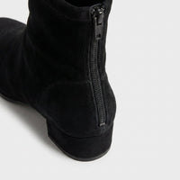Botines de Ante Mujer Ajustados con Tacón Bajo