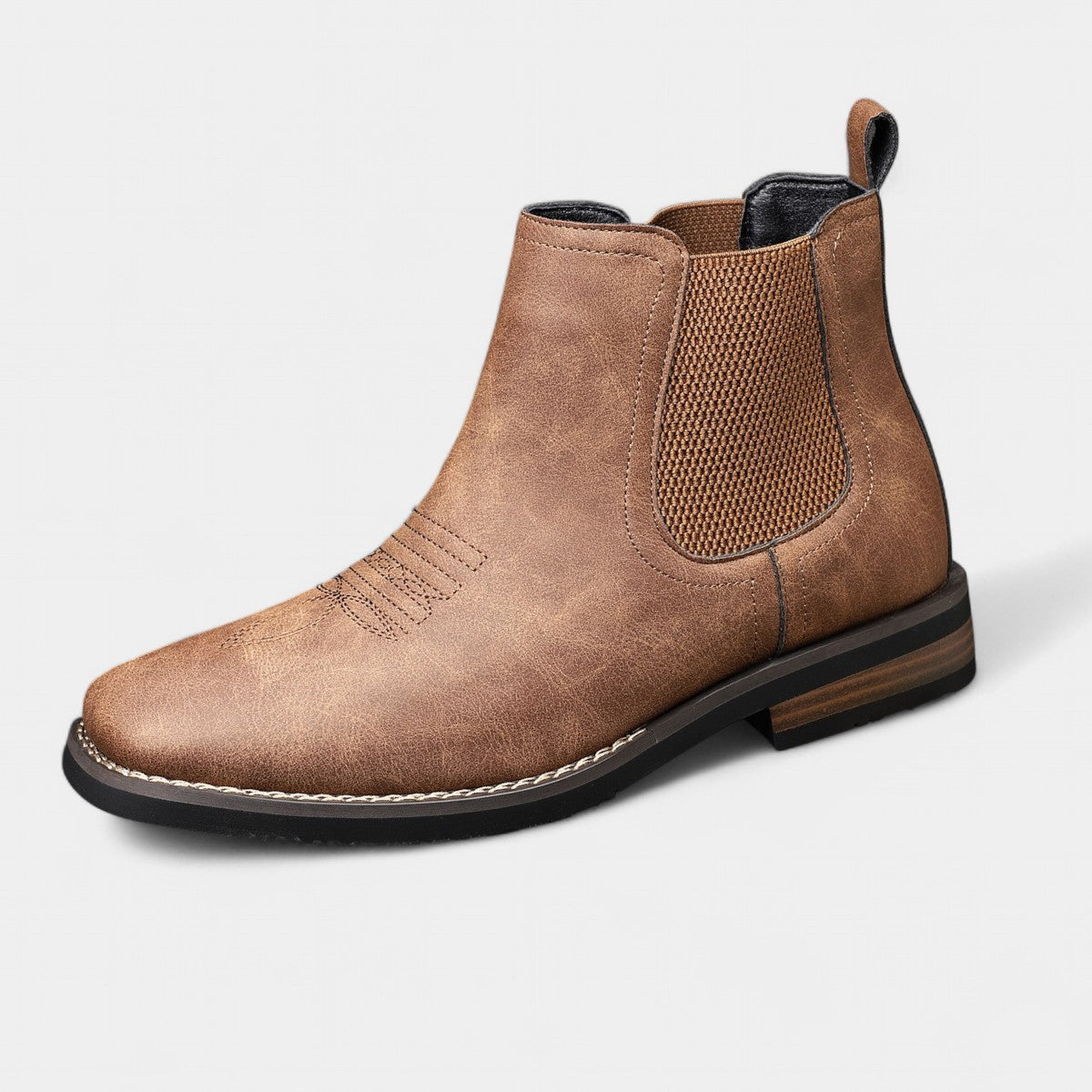 Botines chelsea marrones para hombre con elásticos laterales