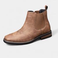 Botines chelsea marrones para hombre con elásticos laterales