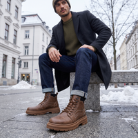 Botines Vintage con Cordones para Hombre