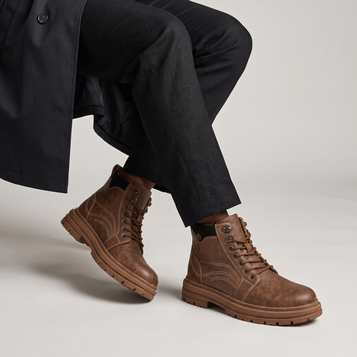 Botines Vintage con Cordones para Hombre