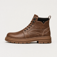 Botines marrones de hombre con cordones y acabado vintage