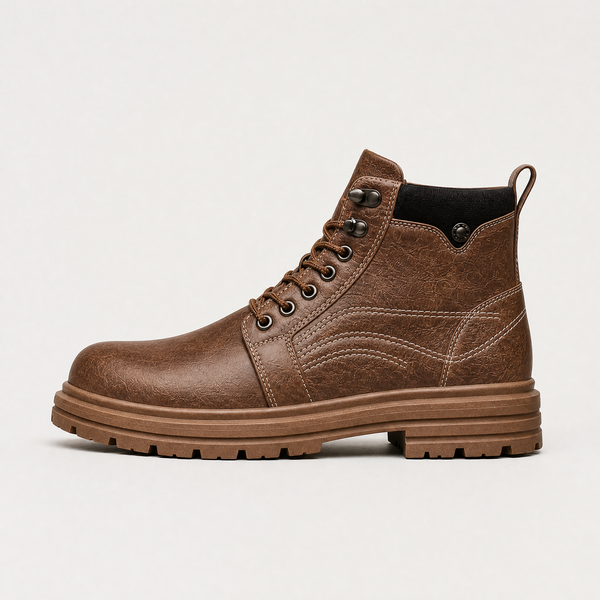 Botines marrones de hombre con cordones y acabado vintage