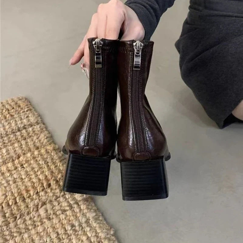 Botines Punta Fina Mujer con Cremallera