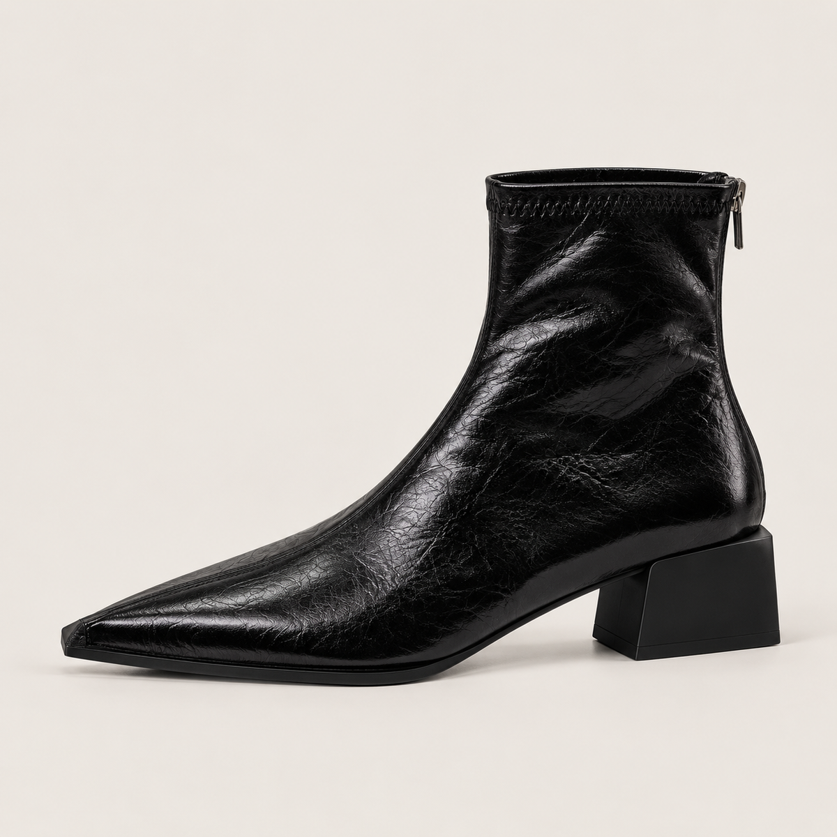 Botines Punta Fina Mujer con Cremallera