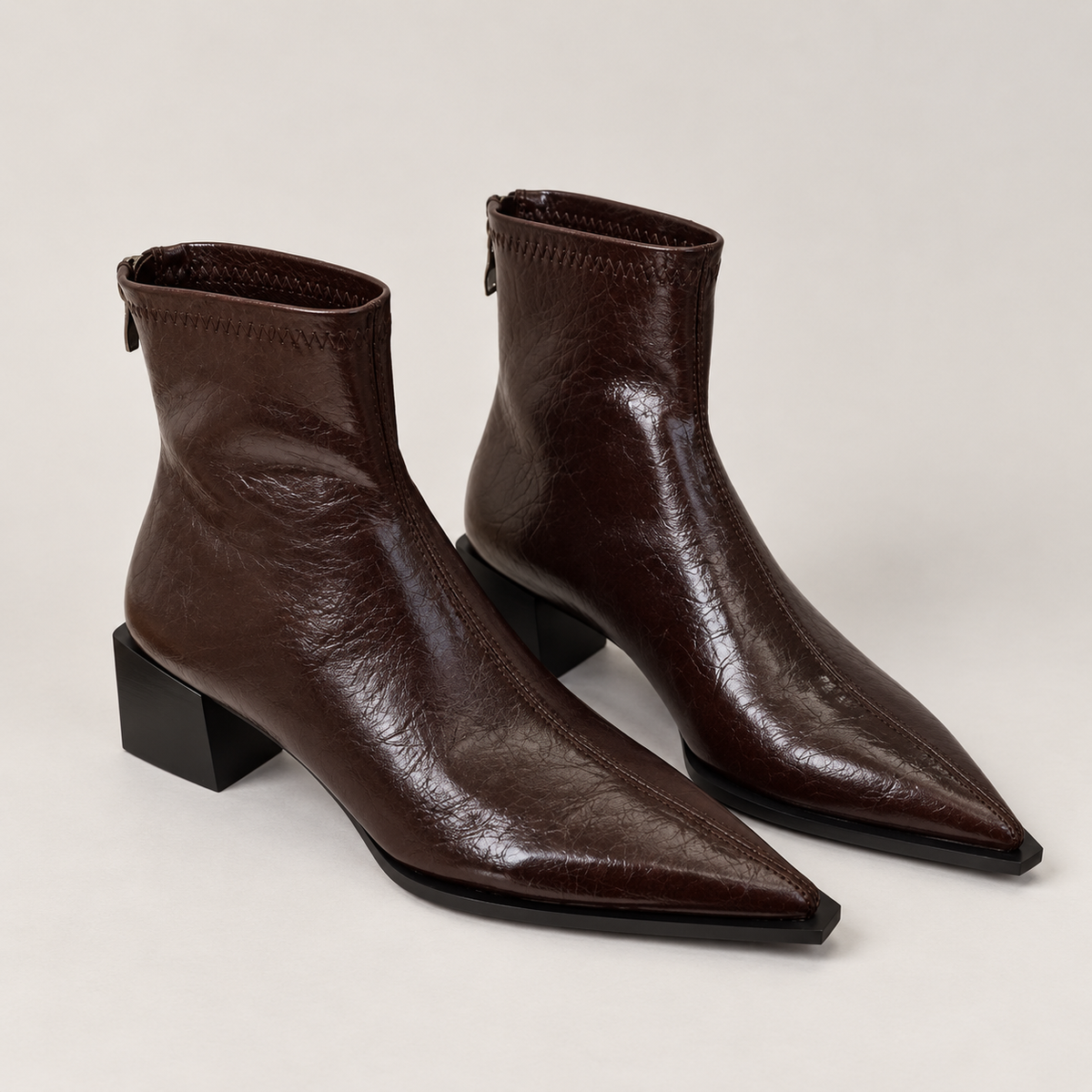 Botines Punta Fina Mujer con Cremallera
