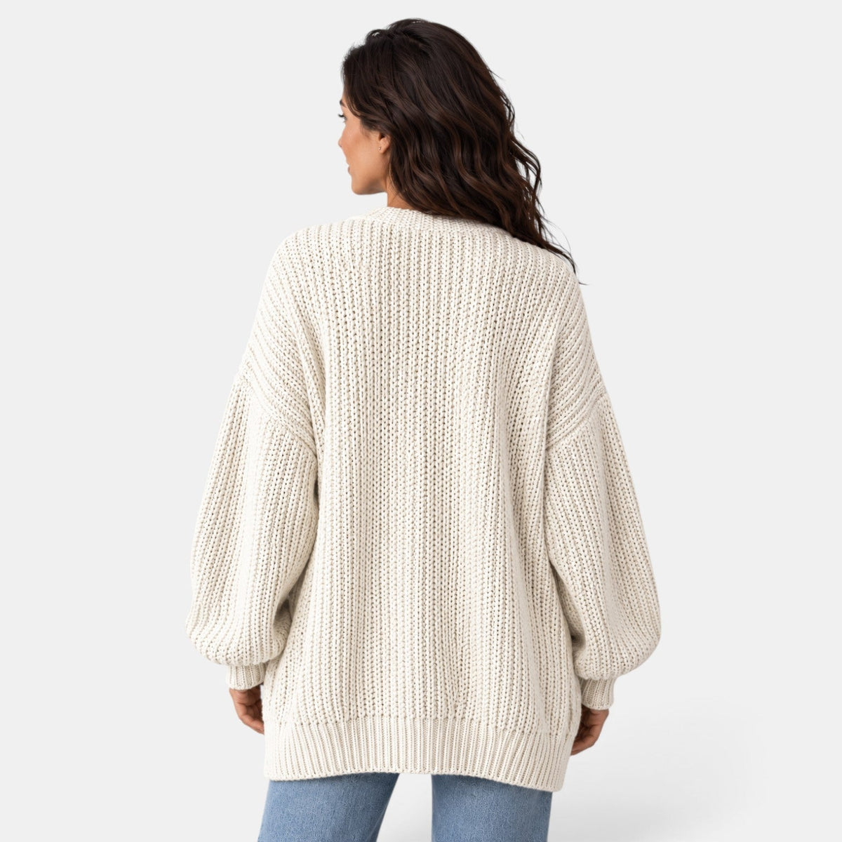 Cárdigan Oversize Mujer de Punto Manga Larga
