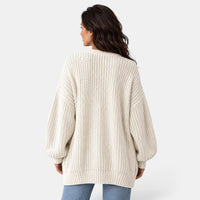 Cárdigan Oversize Mujer de Punto Manga Larga