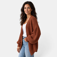 Cárdigan Oversize Mujer de Punto Manga Larga