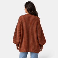 Cárdigan Oversize Mujer de Punto Manga Larga