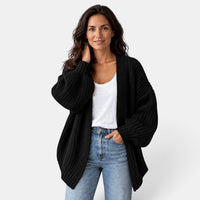 Cárdigan Oversize Mujer de Punto Manga Larga