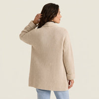 Cárdigan Punto Grueso Mujer con Cuello Chal
