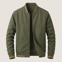 Cazadora Bomber Hombre Clásica con Cuello Acanalado