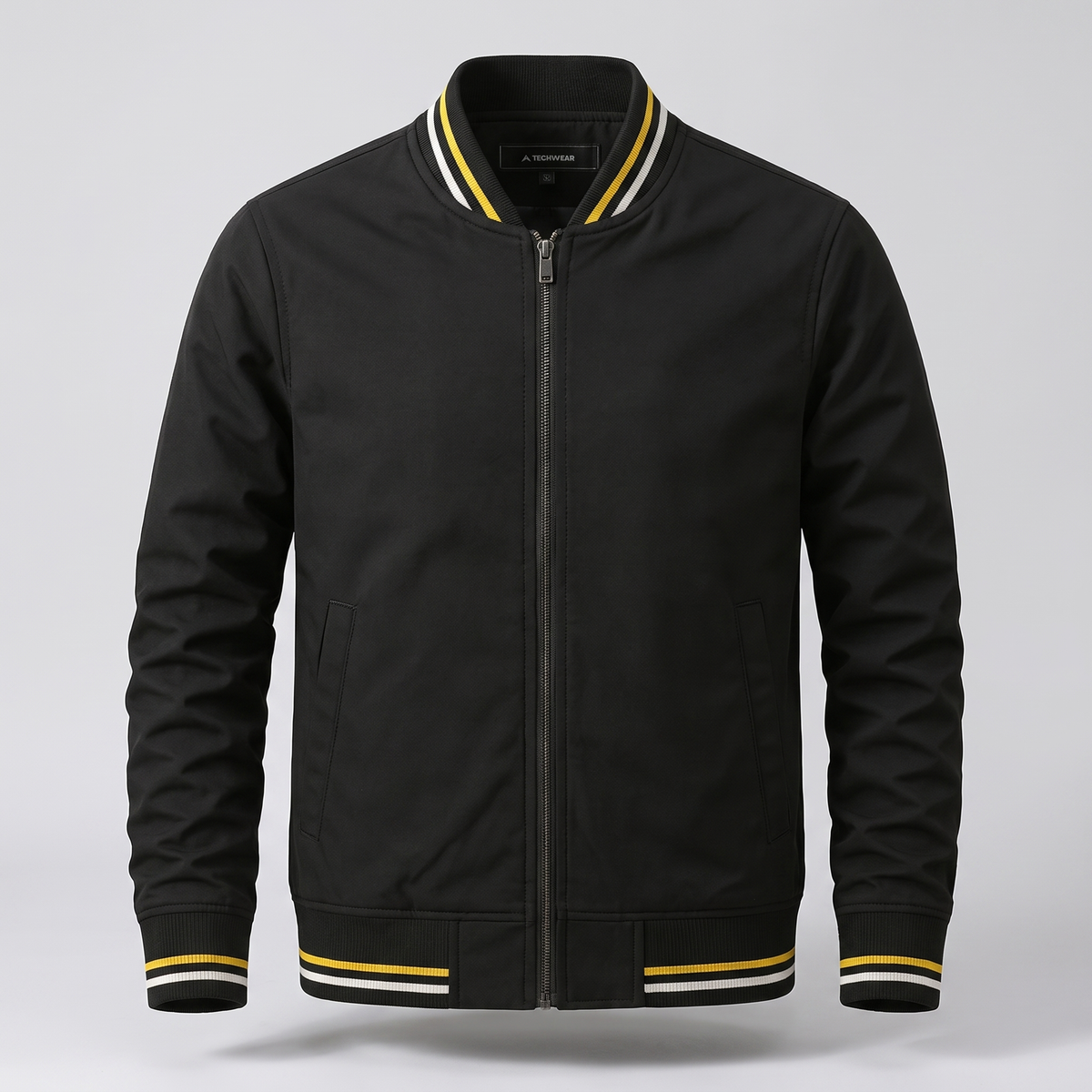 Cazadora Bomber Hombre Clásica con Cuello Acanalado
