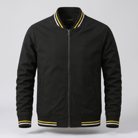 Cazadora Bomber Hombre Clásica con Cuello Acanalado