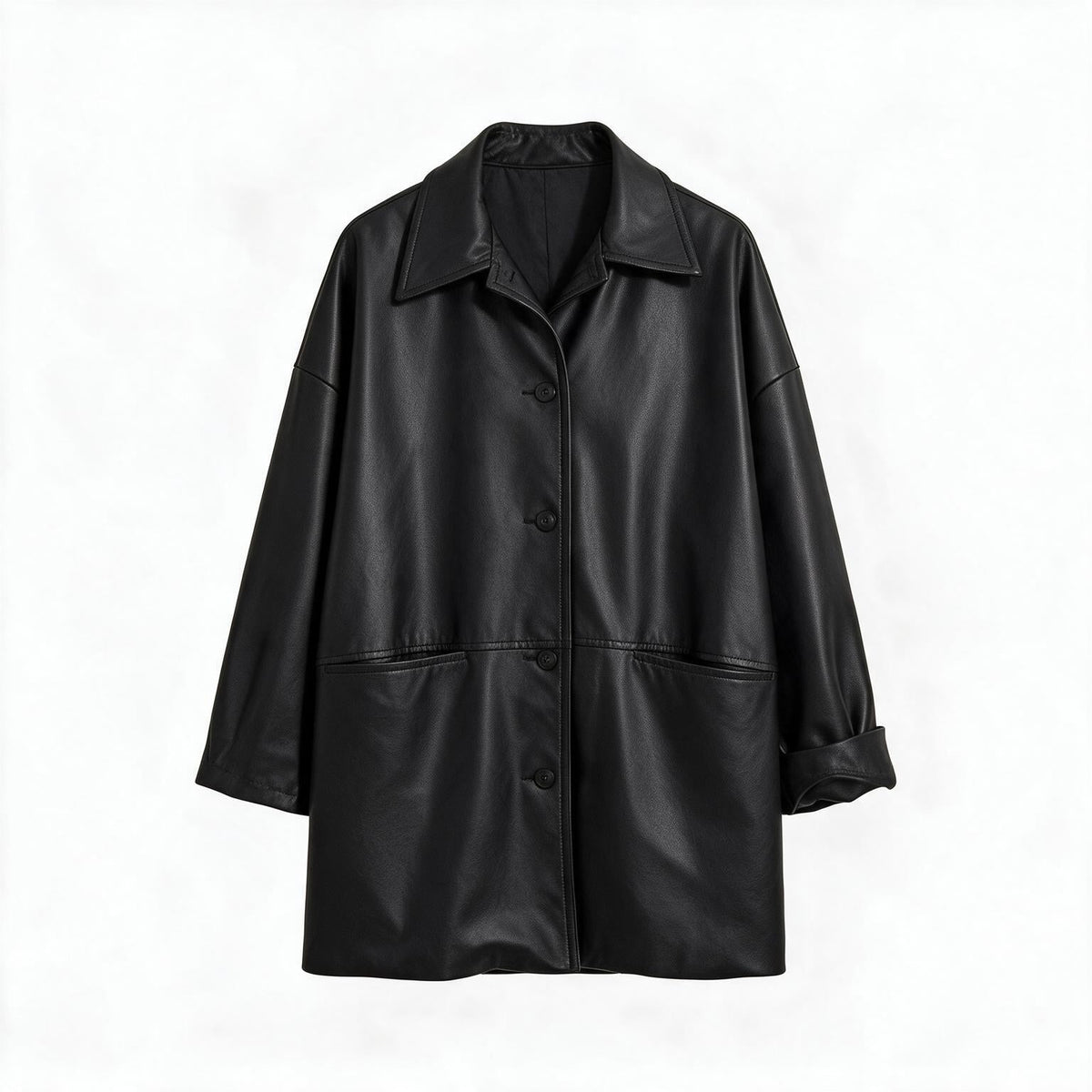 Chaqueta de piel negra para mujer modelo Alive, vista frontal