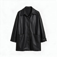 Chaqueta de piel negra para mujer modelo Alive, vista frontal