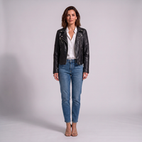 Chaqueta Motera Mujer Acolchada de Piel Roma