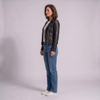 Chaqueta Motera Mujer Acolchada de Piel Roma