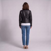 Chaqueta Motera Mujer Acolchada de Piel Roma