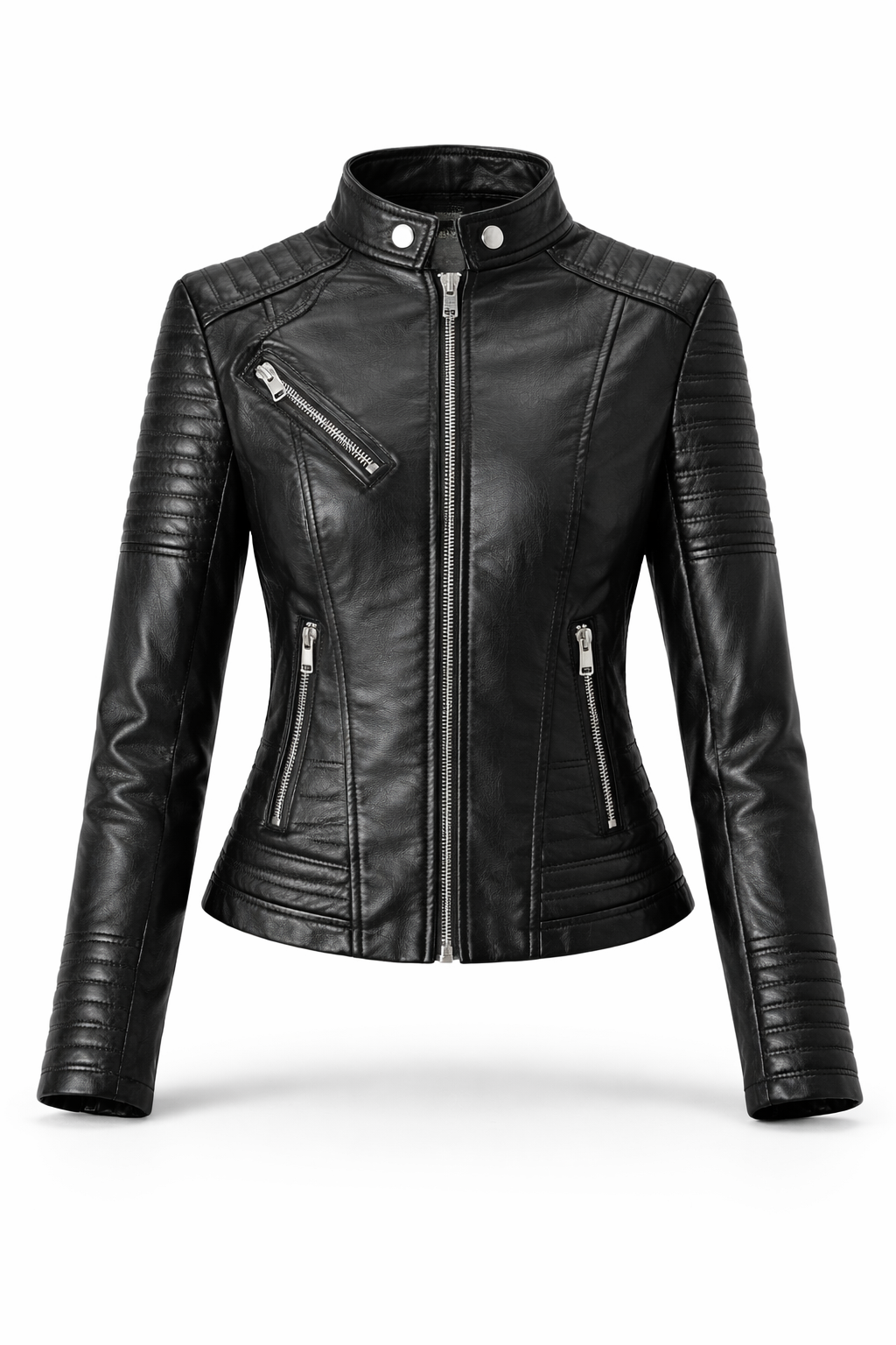Chaqueta Motera Mujer Acolchada de Piel Roma